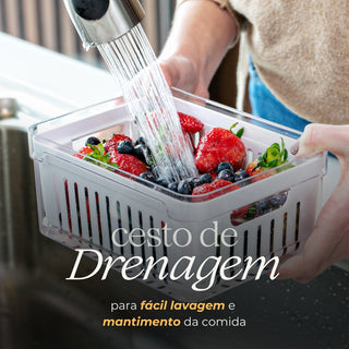 Kit 6 Organizadores de Geladeira Clear Fresh com Cesto 2,2L - Marca OU
