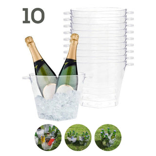 Jogo 10 Baldes Gelo para Bebidas, Bar, Festas de Acrílico 4,5l