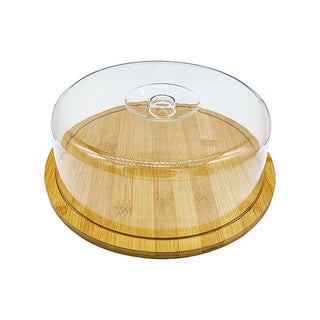 Boleira de Bambu com Tampa de Acrílico Transparente Minimalista Sustentável