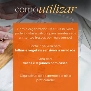 Kit 2 Organizadores de Geladeira Acrílico com Tampa e Bandeja Removível 2,2L - OU 