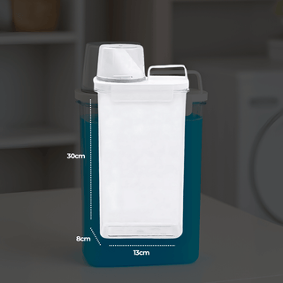 Pote Hermético com Copo Medidor e Trava Branco - Dispenser para Cozinha Lavandeira e Banheiros