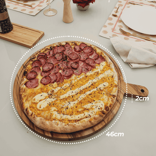 Tábua para Pizza de Madeira Teca com Tampa de Vidro - Monte Novo