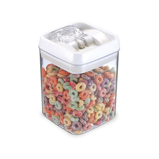 Kit 6 Potes Herméticos Quadrado Médio com Válvula de Vedação 1,7L
