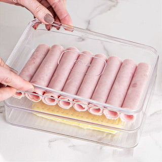 Porta Frios Duplo Organizador de Geladeira Acrílica com Tampa Clear Fresh - OU