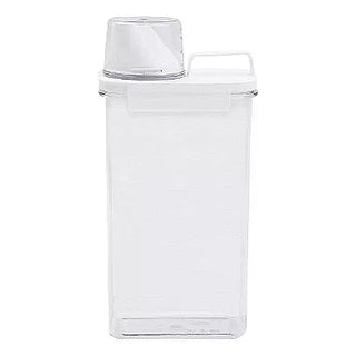 Pote Hermético com Copo Medidor e Trava Branco - Dispensador para Cozinha Lavandeira e Banheiros