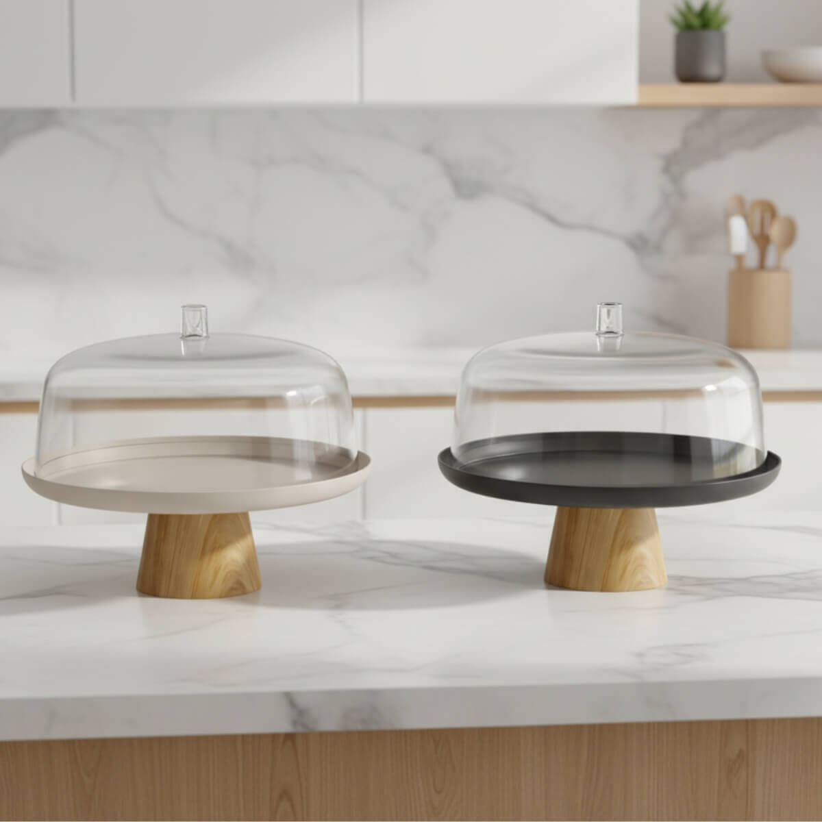 Boleira com Base em Bambu 25cm