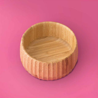 Tigela De Bambu Canelado Redondo 15cm Servir Petiscos Porções Decoração Cozinha 