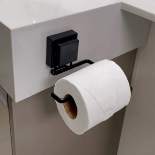 Suporte para Papel Higienico com Ventosa para Banheiro - Preto Fosco