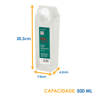 Garrafa Antivazamento de Acrílico para Geladeira Suqueira 500ML