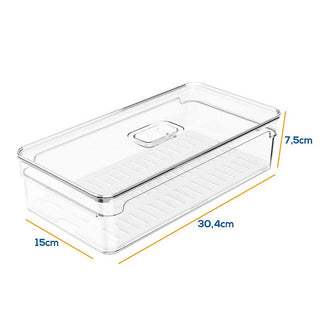 Organizador de Geladeira Acrílico com Tampa Bandeja Removível Clear Fresh 2,8L - OU 