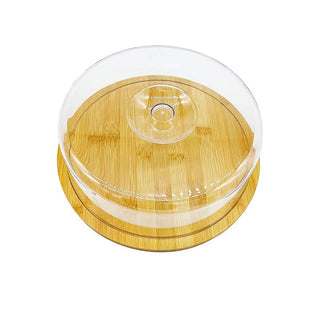 Boleira de Bambu com Tampa de Acrílico Transparente Minimalista Sustentável
