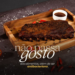 Gamela para Churrasco Quadrada de Madeira Teca