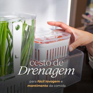 Mini Organizador de Geladeira Clear Fresh com Cesto 0,65L - OU