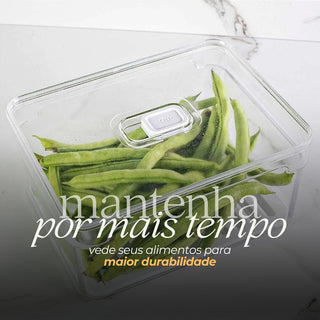 Kit 2 Organizadores de Geladeira Acrílico com Tampa e Bandeja Removível 2,2L - OU 