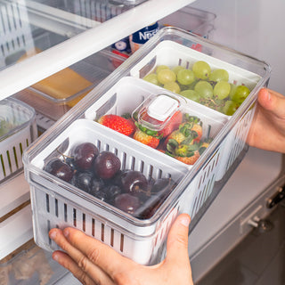 Kit 2 Organizadores de Geladeira Clear Fresh 5L com Três Cestos - OU 