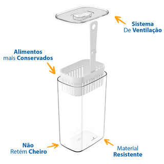 Organizador de Temperos para Geladeira Clear Fresh com Cesto 2,3L
