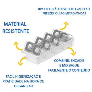 Organizador de Temperos Herméticos para Gaveta - Transparente - OU