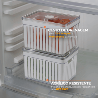 Kit 4 Potes Herméticos 3,8L com Cesto Interno