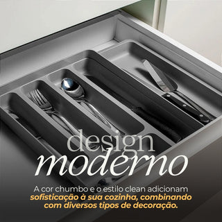 Organizador de Talheres para Gaveta com Extensor Chumbo - OU