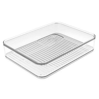 Porta Frios Organizador de Geladeira em Acrílico com Tampa para Queijo, Presunto Clear Fresh - OU