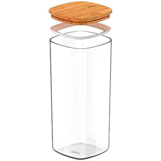 Pote Hermético de Acrílico com Tampa de Bambu 1,5L - OU