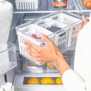 Kit 2 Organizadores de Geladeira Clear Fresh 5L com Três Cestos - OU 