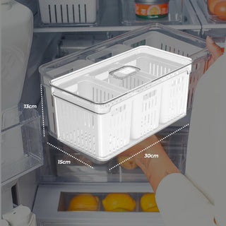 Organizador de Geladeira com Três Cestos Clear Fresh 5L