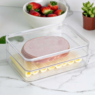 Porta Frios Duplo Organizador de Geladeira Acrílica com Tampa Clear Fresh - OU