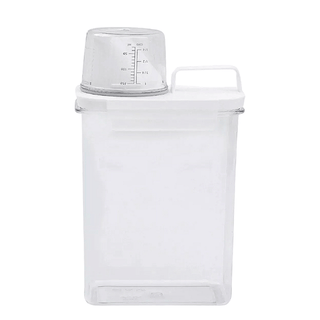 Pote Hermético com Copo Medidor e Trava Branco - Dispenser para Cozinha Lavandeira e Banheiros