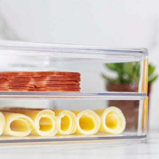 Porta Frios Duplo Organizador de Geladeira Acrílica com Tampa Clear Fresh - OU