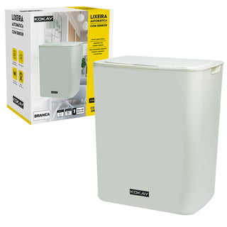 Lixeira Inteligente Automática com Sensor de Aproximação - 14L Branco