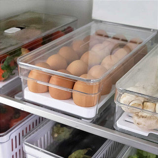 Organizador de Ovos para Geladeira Acrílica - 18 Ovos com Tampa - OU 