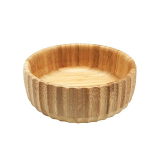 Tigela De Bambu Canelado Médio 19cm Servir Petiscos Porções Decoração Cozinha 