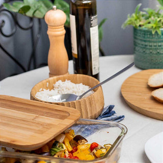 Tigela De Bambu Canelado Redondo 15cm Servir Petiscos Porções Decoração Cozinha 