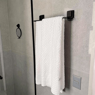 Toalheiro Duplo 45cm com Ventosa - Preto Fosco