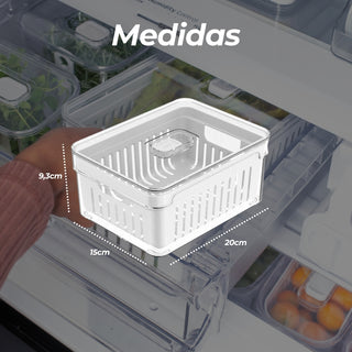 Kit 2 Organizadores de Geladeira Clear Fresh com Cesto 2,2L - OU
