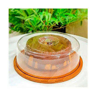 Boleira de Bambu com Tampa de Acrílico Transparente Minimalista Sustentável