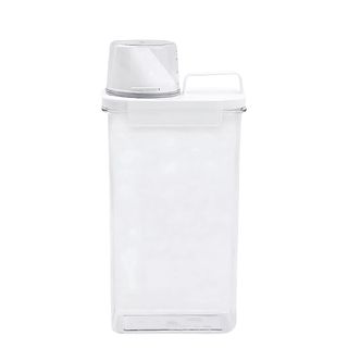 Pote Hermético com Copo Medidor e Trava Branco - Dispenser para Cozinha Lavandeira e Banheiros