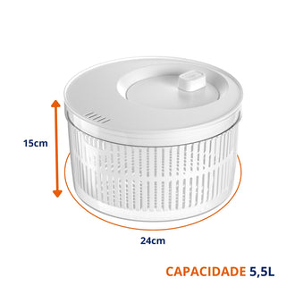 CONJUNTO SECADOR E ORGANIZADOR CLEAR FRESH 5,5L NATURAL