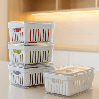 Kit 4 Organizadores de Geladeira Clear Fresh com Cesto 2,2L - Marca OU