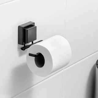 Suporte para Papel Higienico com Ventosa para Banheiro - Preto Fosco