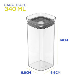 Kit com 4 Porta Temperos Herméticos de 340ml – Ideal para Condimentos e Organização da Cozinha