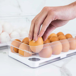 Organizador de Ovos para Geladeira Acrílica - 18 Ovos com Tampa - OU 