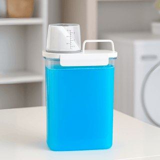 Pote Hermético com Copo Medidor e Trava Branco - Dispenser para Cozinha Lavandeira e Banheiros