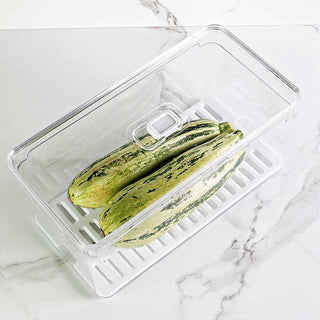 Organizador de Geladeira Acrílico 5L com Tampa e Bandeja – OU Clear Fresh | Ideal para Alimentos e Verduras