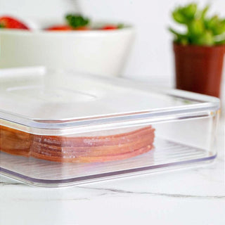 Porta Frios Organizador de Geladeira em Acrílico com Tampa para Queijo, Presunto Clear Fresh - OU