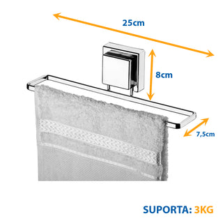 Toalheiro de Lavabo 25cm com Ventosa - Cromado