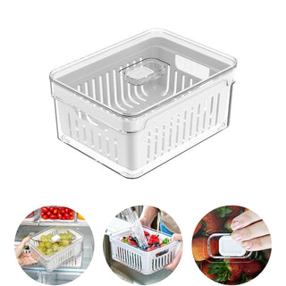 Organizador de Geladeira Clear Fresh com Cesto de Drenagem 2,2L - OU