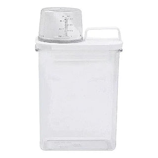 Pote Hermético com Copo Medidor e Trava Branco - Dispensador para Cozinha Lavandeira e Banheiros