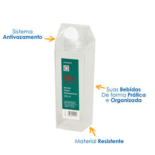 Garrafa Antivazamento de Acrílico para Geladeira Suqueira 500ML